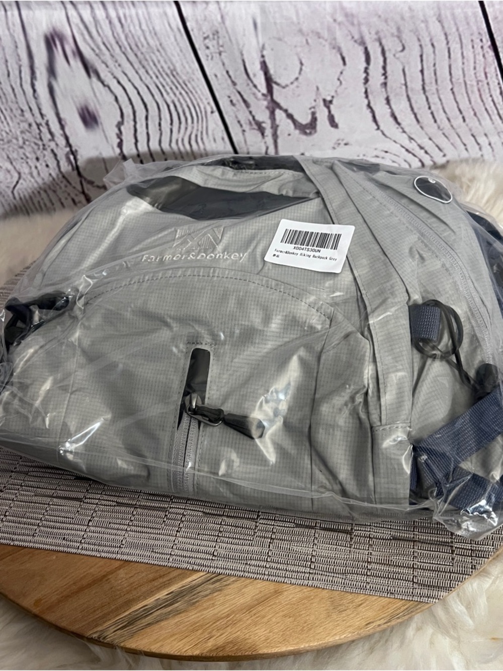 Farmer&Donkey Hiking Backpack, 40L Waterproof Camping Backpack Lightweight Grey - Picture 8 of 9